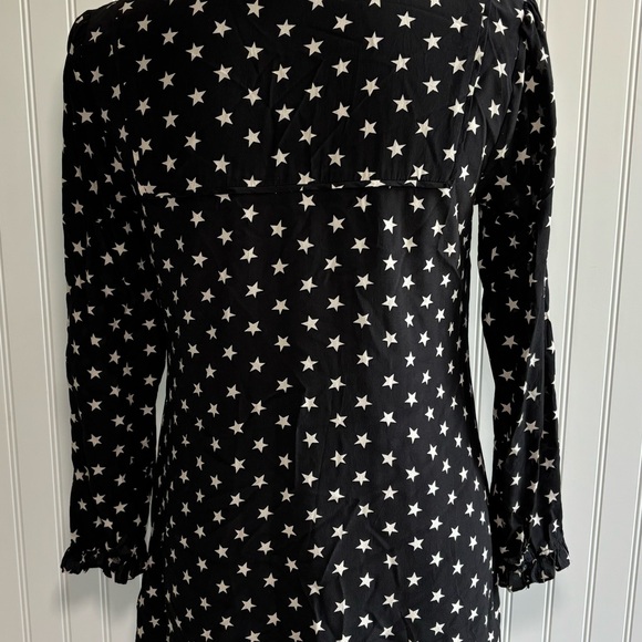 J.Crew Collection Star Dress Silk Ruffle Black White Womens Size 4 - Picture 6 of 16